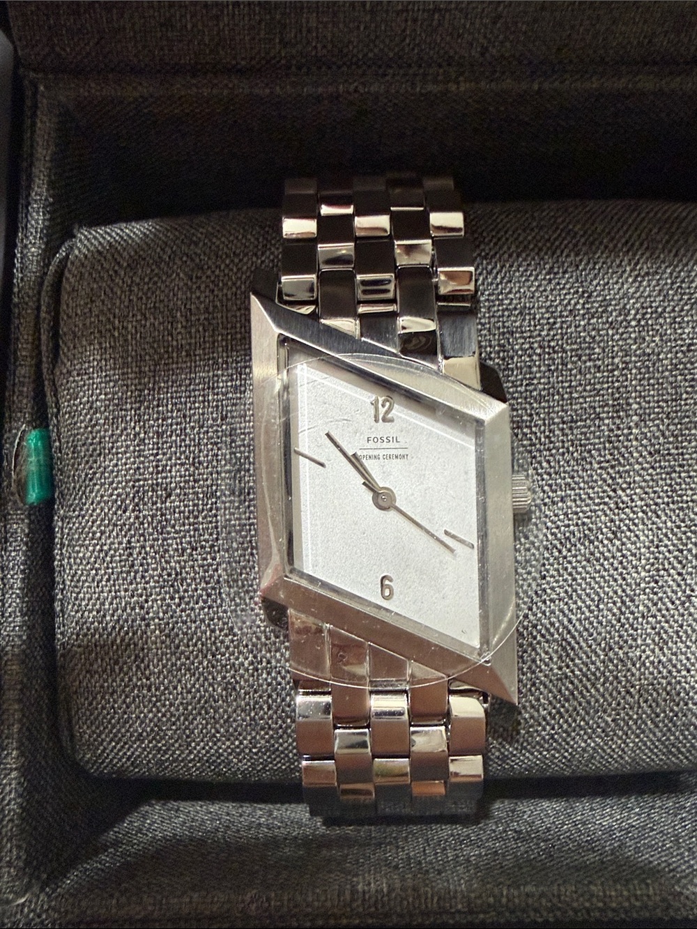 Fossil Opening Ceremony Silver Geometric Men's Bracelet Watch